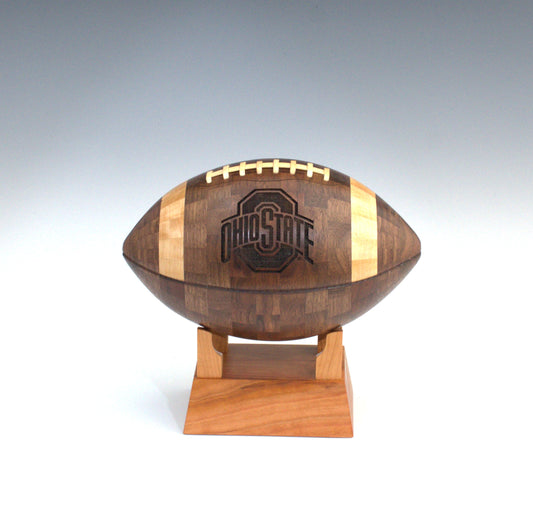 The Ohio State University Handcrafted Wooden Football – Custom Sports Gift & Collector’s Keepsake