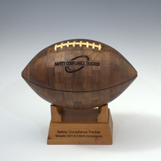 Handcrafted Wooden Football- Custom Corporate & Company Gifts