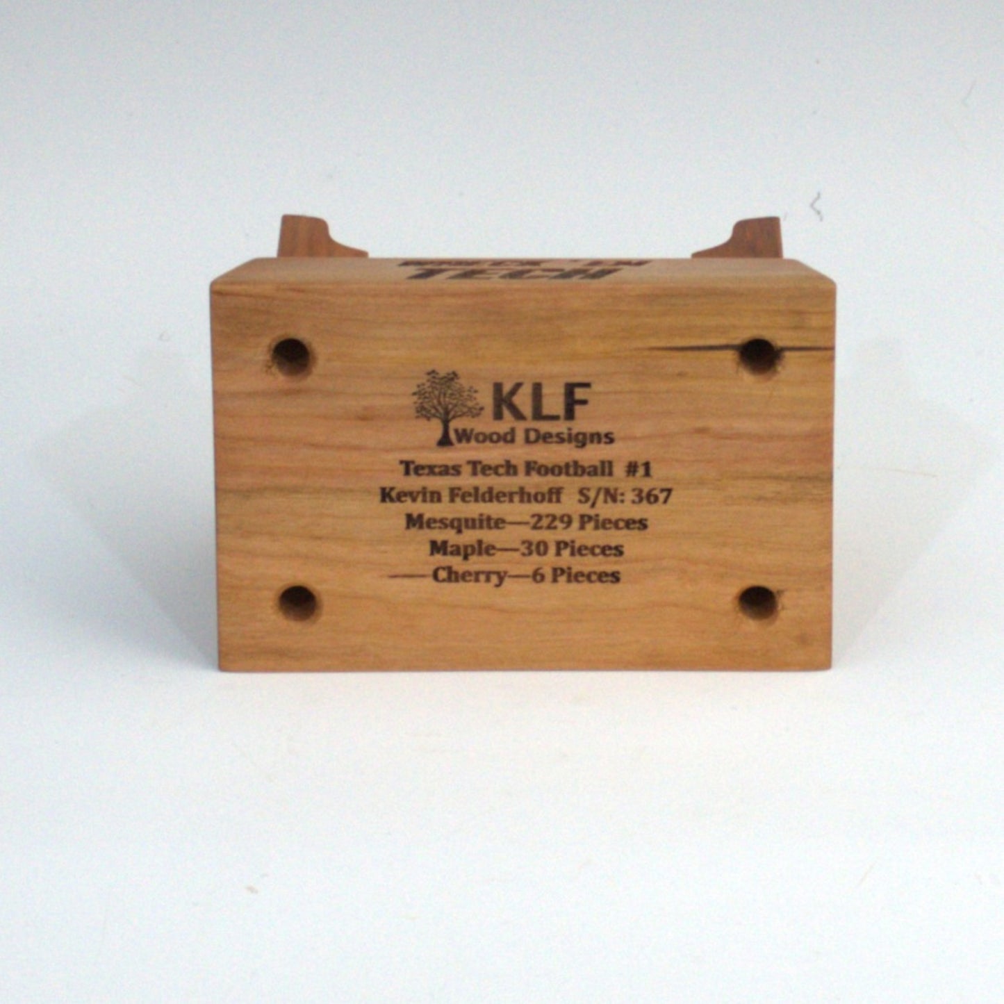 Texas Tech University Handcrafted Wooden Football – Custom Sports Gift & Collector’s Keepsake