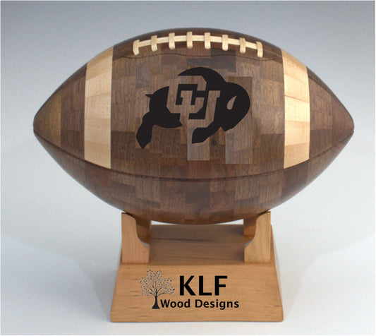 Colorado Buffaloes Handcrafted Wooden Football – Custom Sports Gift & Collector’s Keepsake