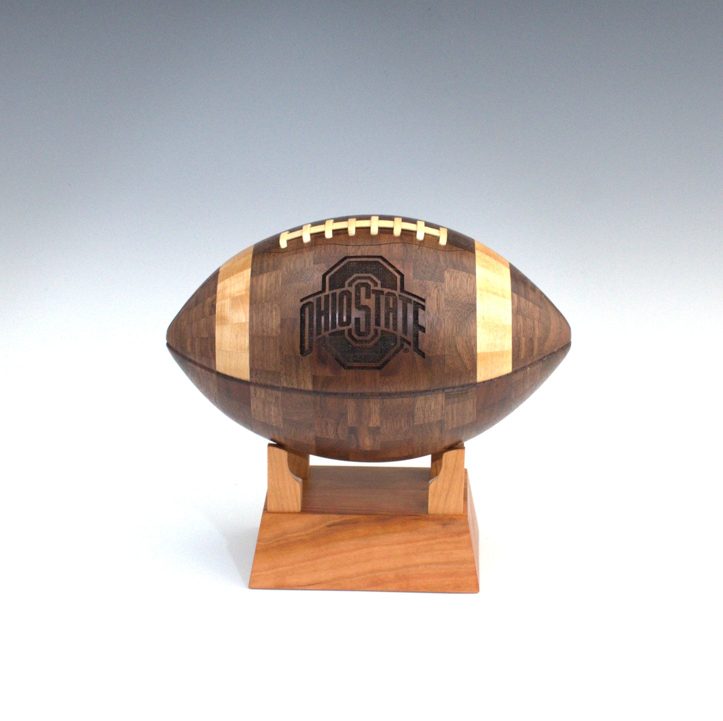 The Ohio State University Handcrafted Wooden Football – Custom Sports Gift & Collector’s Keepsake