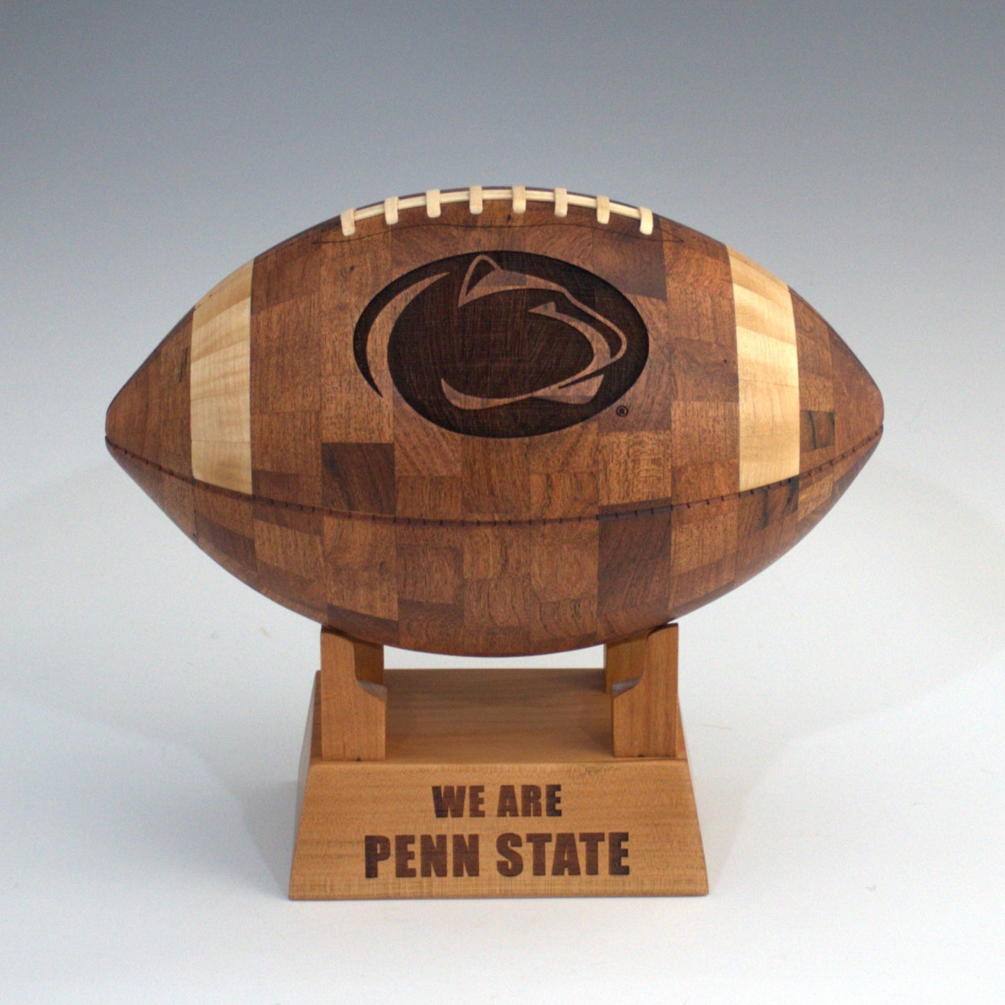 Penn State Handcrafted Wooden Football – Custom Sports Gift & Collector’s Keepsake