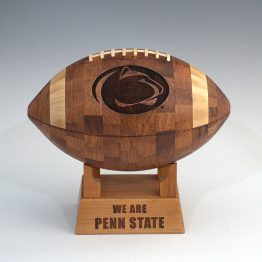 Penn State Handcrafted Wooden Football – Custom Sports Gift & Collector’s Keepsake